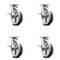 Service Caster 8 Inch Kingpinless V Groove Semi Steel Wheel Swivel Caster Set with Brakes SCC SCC-KP30S820-VGR-SLB-4 - alternate 1